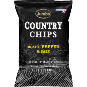 Jumbo Country Chips με μαύρο πιπέρι & αλάτι 150gr