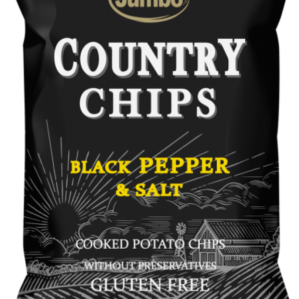 Jumbo Country Chips με μαύρο πιπέρι & αλάτι 150gr