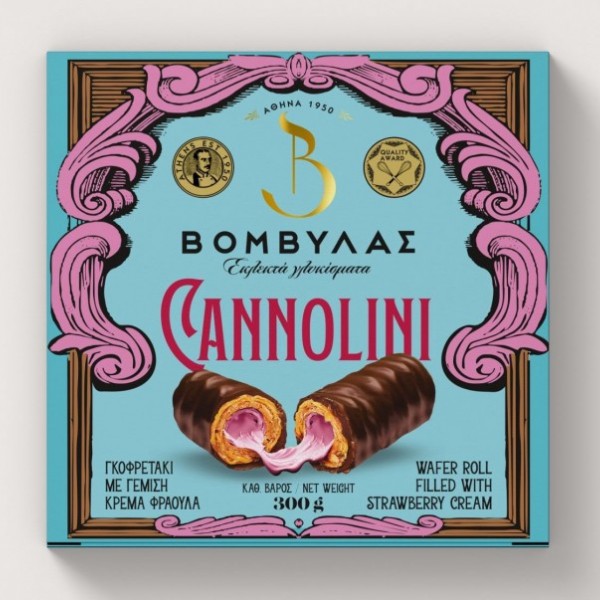 Cannolini με γέμιση κρέμας φράουλας, συσκευασία 170 γρ.