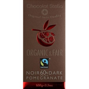 Organic dark chocolate 60% with pomegranate – Chocolat Stella 