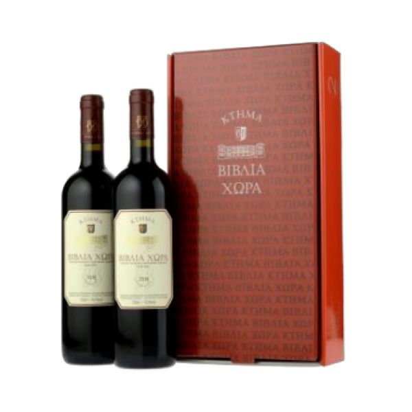 Κτήμα Βιβλία χώρα ερυθρό Κασετίνα Πολυτέλειας 2τμχ 750ml