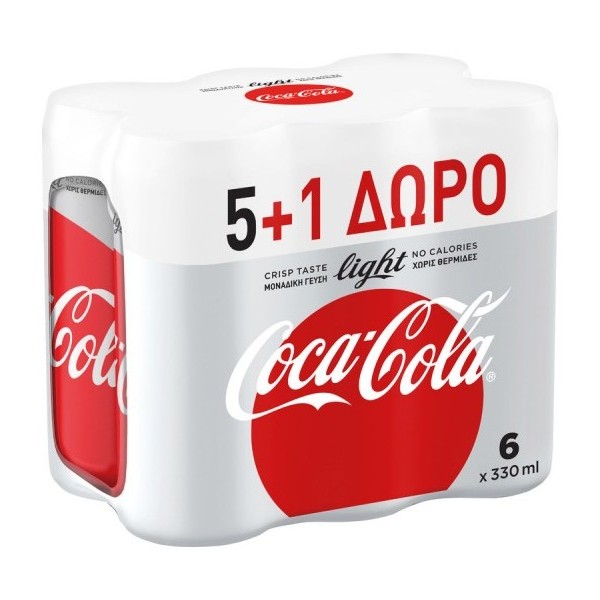 COCA COLA LIGHT 6x330ml (5+1δώρο)