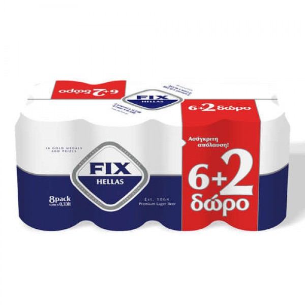 ΜΠΥΡΑ FIX ΚΟΥΤΙ 330ML (6+2 ΔΩΡΟ)  ΜΠΥΡΑ FIX ΚΟΥΤΙ 330ML (6+2 ΔΩΡΟ)