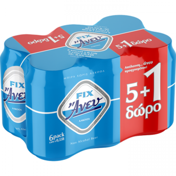 FIX HELLAS BEER ΧΩΡΙΣ ΑΛΚΟΟΛ 6x330ml 5+1 Δώρο