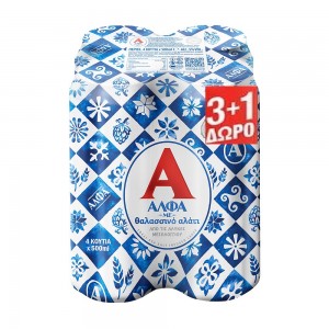 ΑΛΦΑ SEA SALT ΚΟΥΤΙ 4x500ml  3+1 ΑΛΦΑ SEA SALT ΚΟΥΤΙ 4x500ml  3+1