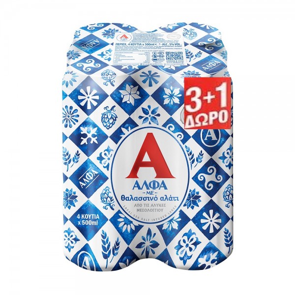 ΑΛΦΑ SEA SALT ΚΟΥΤΙ 4x500ml  3+1