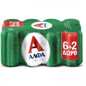 ΑΛΦΑ Μπύρα Lager Κουτί 330ml 6+2 Δώρο ΑΛΦΑ Μπύρα Lager Κουτί 330ml 6+2 Δώρο
