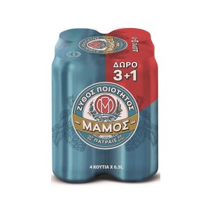 ΜΠΙΡΑ ΜΑΜΟΣ ΤΕΤΡΑΔΑ 3+1 500ML ΜΠΙΡΑ ΜΑΜΟΣ ΤΕΤΡΑΔΑ 3+1 500ML